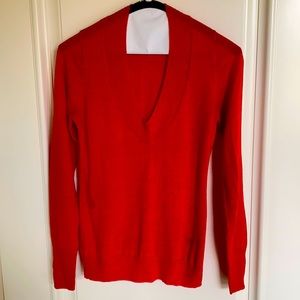The Limited Merino Wool V-Neck Sweater - Red